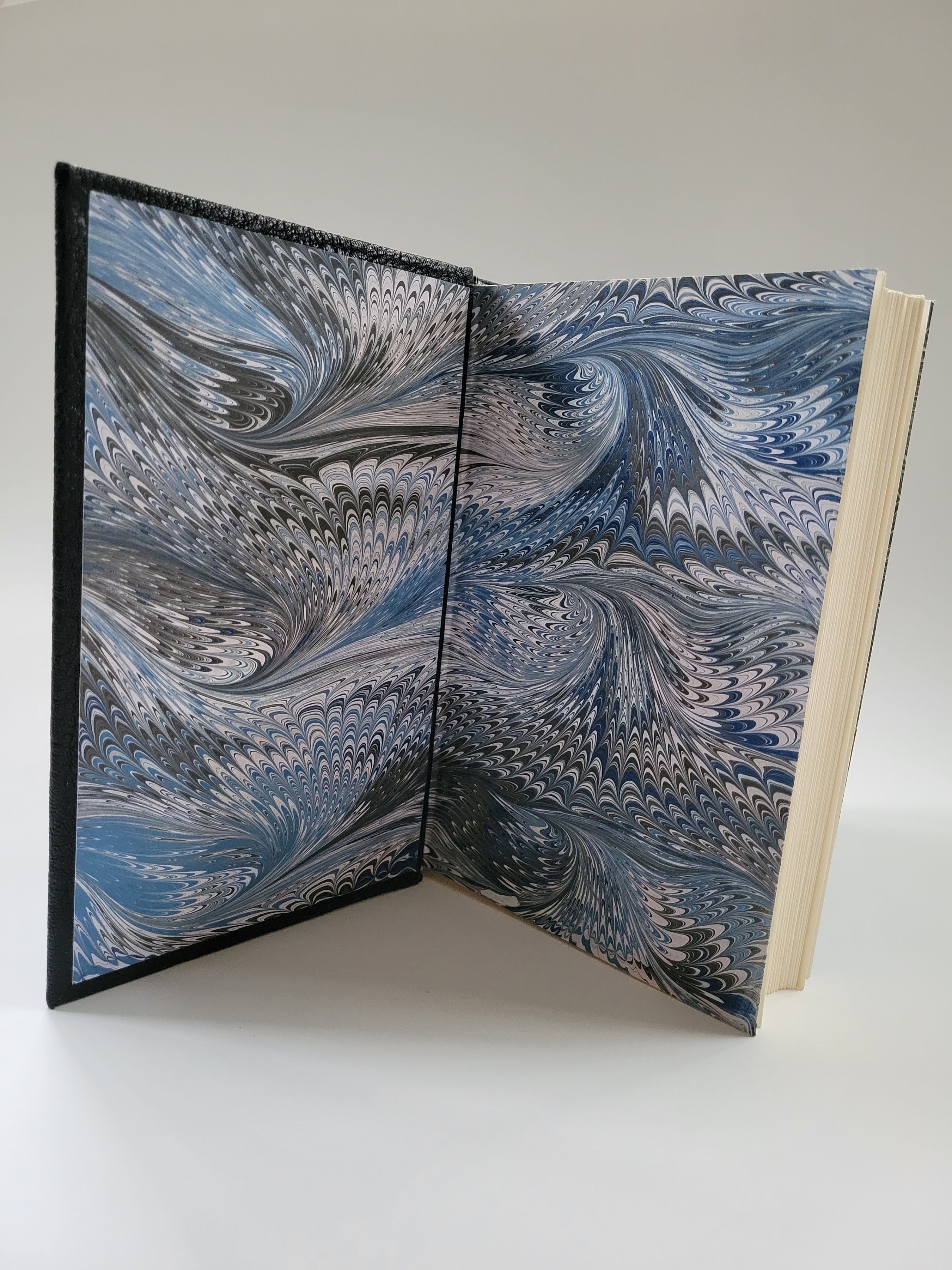 Hand-marbled endpaper